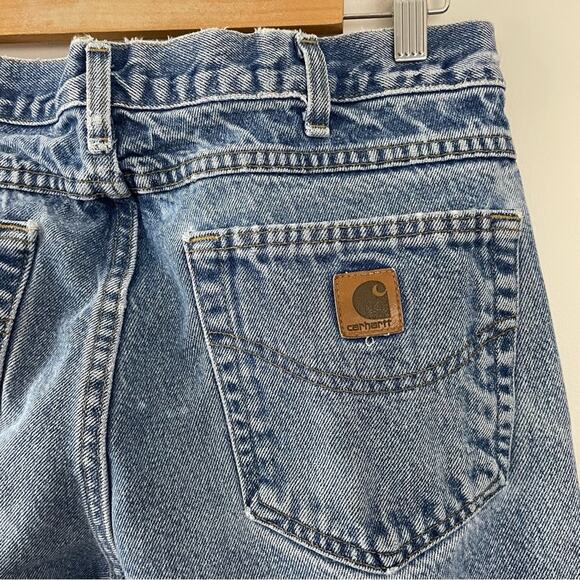 Carhartt Distressed Thrashed Destroyed Bleached traditional fit jeans mens 34 - Picture 9 of 11